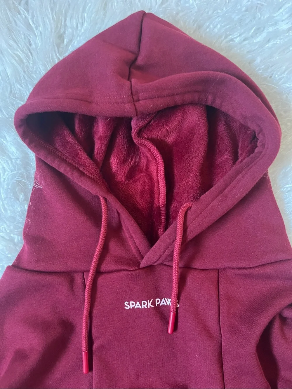 Spark Paws Cozy Hooded Dog Sweatshirt -Wine Red- 4XL
